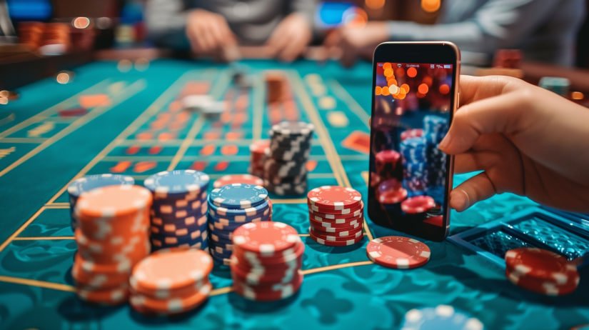 Pengguna membaca syarat promosi mobile